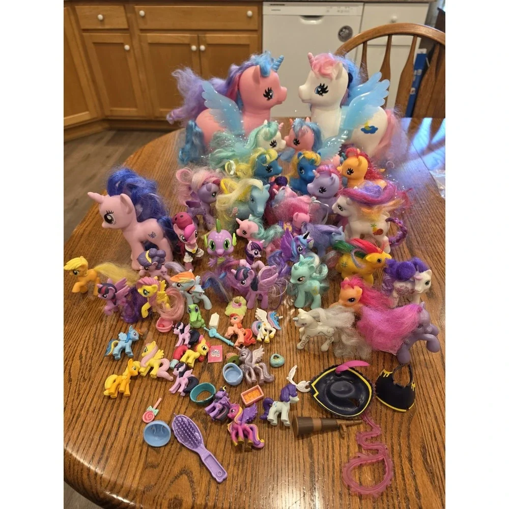 Large 40+ Mixed Gen Lot Of Hasbro My Little Pony & Gi-Go W/ Variety Accessories